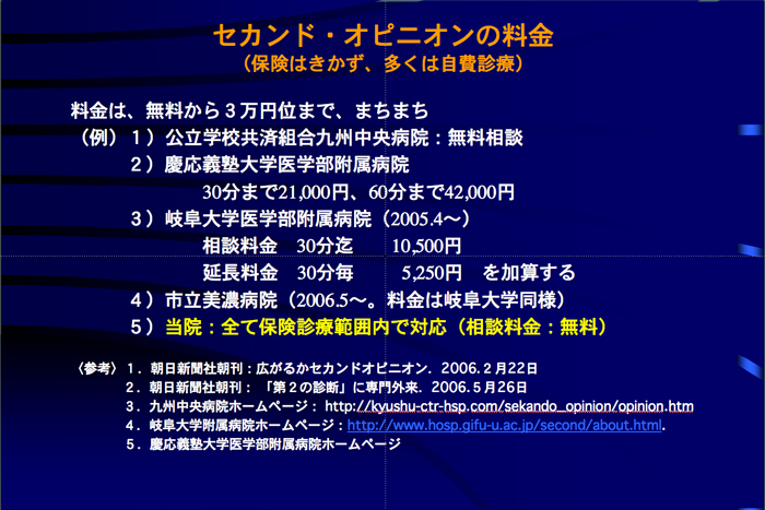セカンドオピニオンの料金